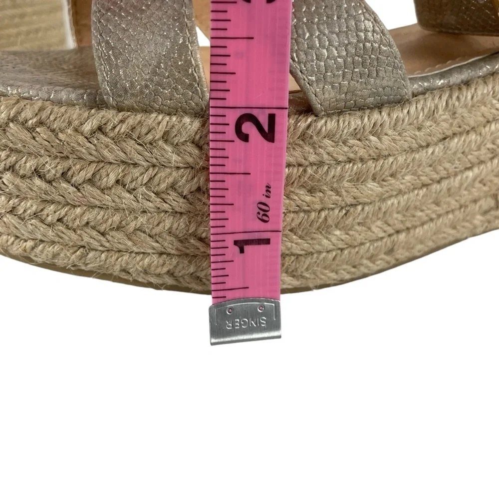 Lulu's Platform Cobi Beige Snake‎ Espadrille Sandals Size 5.5 Neutral Ankle Wrap